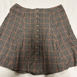 American Eagle Black tan Plaid Mini Skirt Women’s small Schoolgirl Grunge